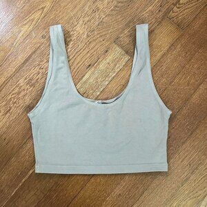 los angeles apparel LAA674 Silver Mist Cotton Spandex Tank Crop Top